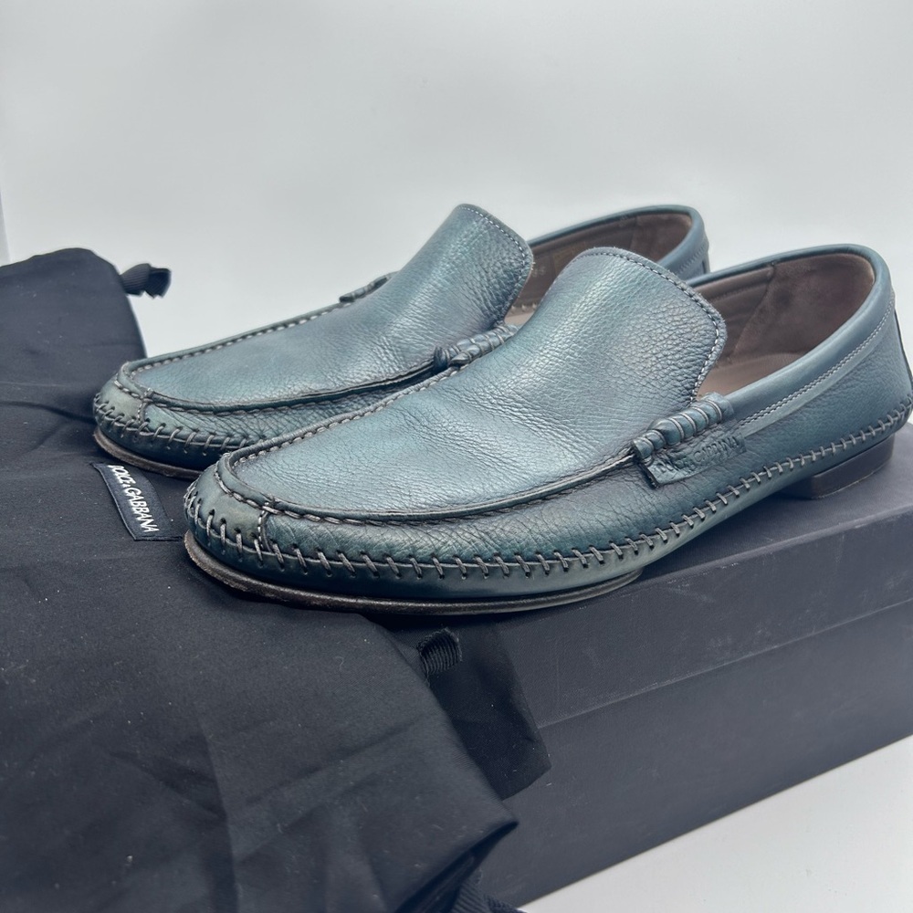 Dolce & Gabbana Men's Dark Green Moccasin Driving Loafer - UK 8 US 9 EU 42